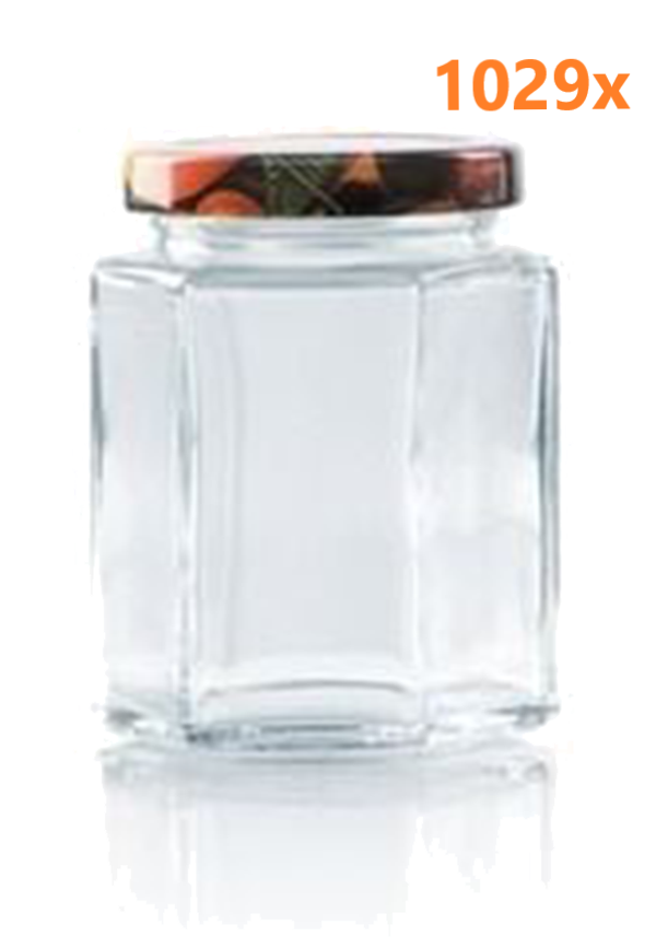 Marmeladenglas 191 ml mit Obstdekor deckel Ø 58 mm (7 Stück x 147 sets) 