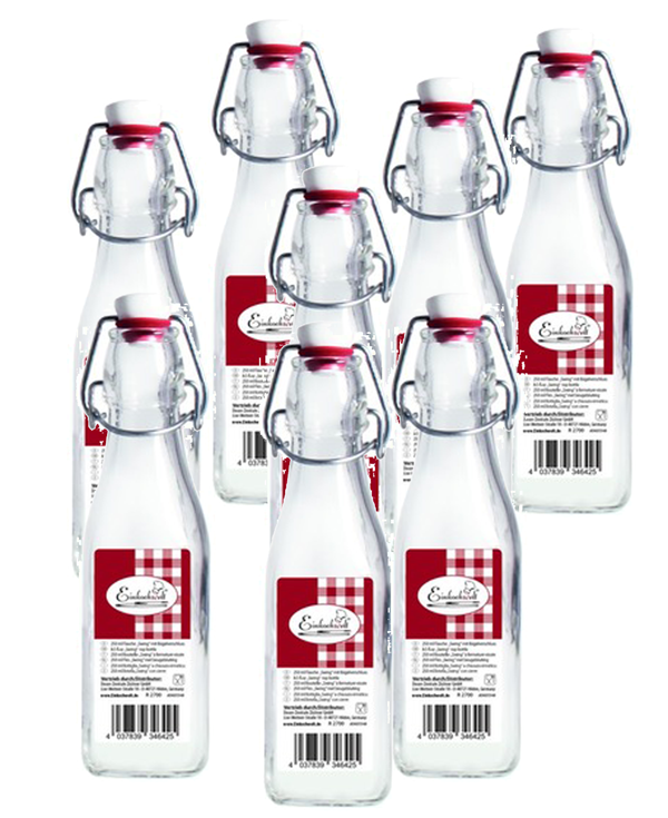 Einkochwelt - 12 Flaschen - 250 ml - quadratisch - mit bügelverschluss - pro palette - 84 kartons 