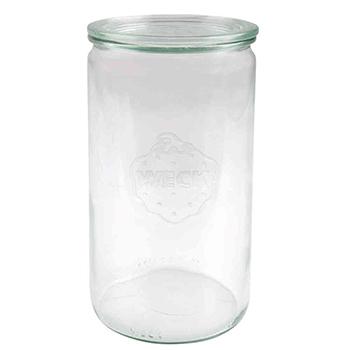 WECK Zylinderglas 1575 ml - mit Glasdeckel - Rundrand 100 