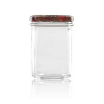 Marmeladenglas 230 ml mit Obstdekor deckel Ø 66 mm (6 Stück) 