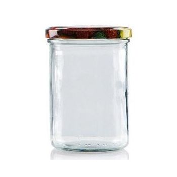 Marmeladenglas 440 ml mit Obstdekor deckel Ø 82 mm (6 Stück ) 
