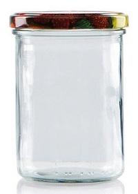 Marmeladenglas 440 ml mit Obstdekor deckel Ø 82 mm (6 Stück ) 
