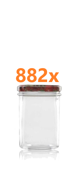 Marmeladenglas 230 ml mit Obstdekor deckel Ø 66 mm (6 Stück x 147 sets) 