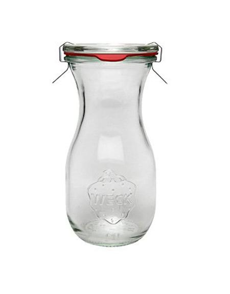 WECK Saftflaschen 290 ml - mit Einkochringe Einweck klammern (4 Stück) 