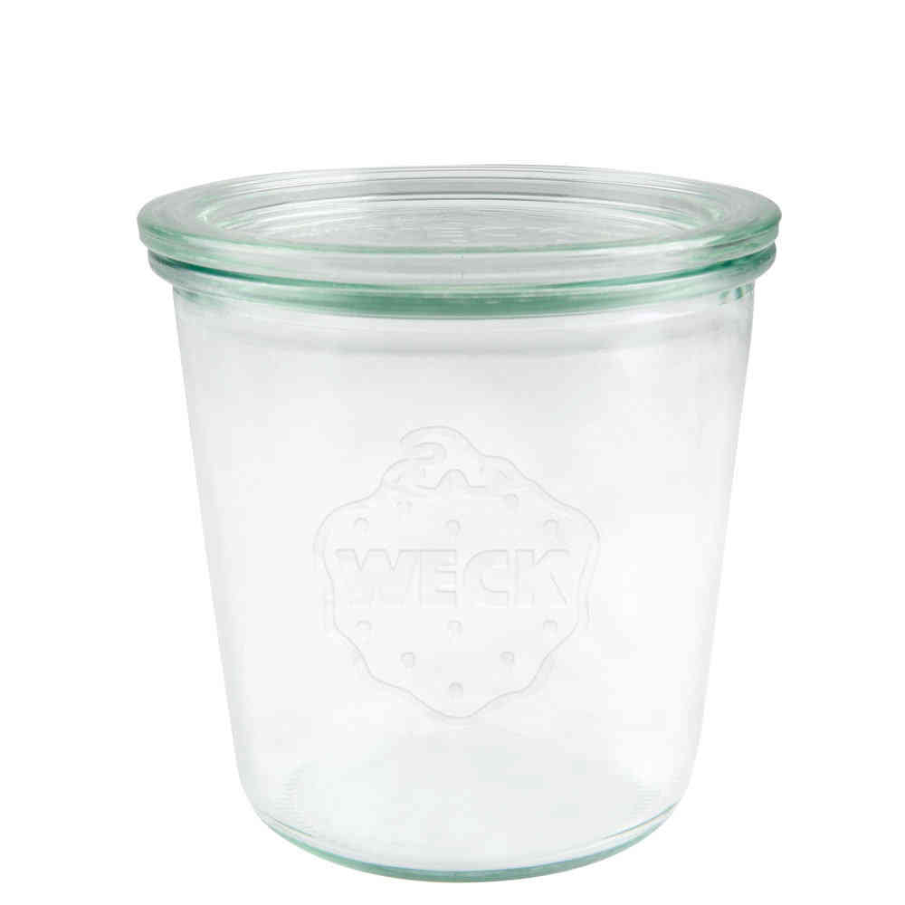 WECK Sturzglas 580 ml - mit Glasdeckel - Rundrand 100 