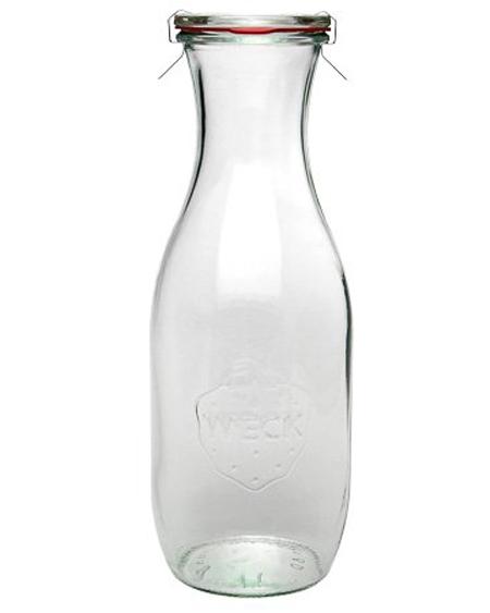 WECK Saftflaschen 1062 ml - mit  Einkochringe Einweck klammern (4 Stück) 